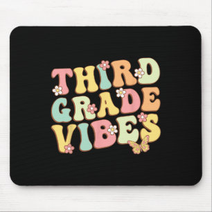 Grade Vibes Hello Team 3rd Grade Teacher Kids Retr Mouse Pad