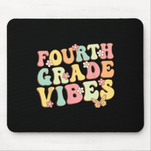 Grade Vibes Hello Team 4th Grade Teacher Kids Retr Mouse Pad
