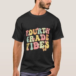 Grade Vibes Hello Team 4th Grade Teacher Kids Retr T-Shirt