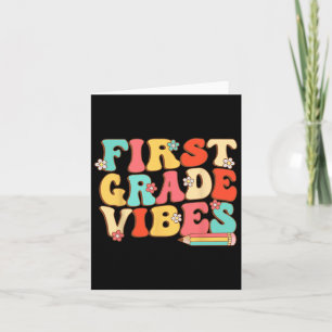 Grade Vibes Retro Groovy - 1st Grade Back To Schoo Card