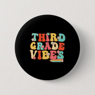 Grade Vibes Retro Groovy - 3rd Grade Back To Schoo 2 Inch Round Button