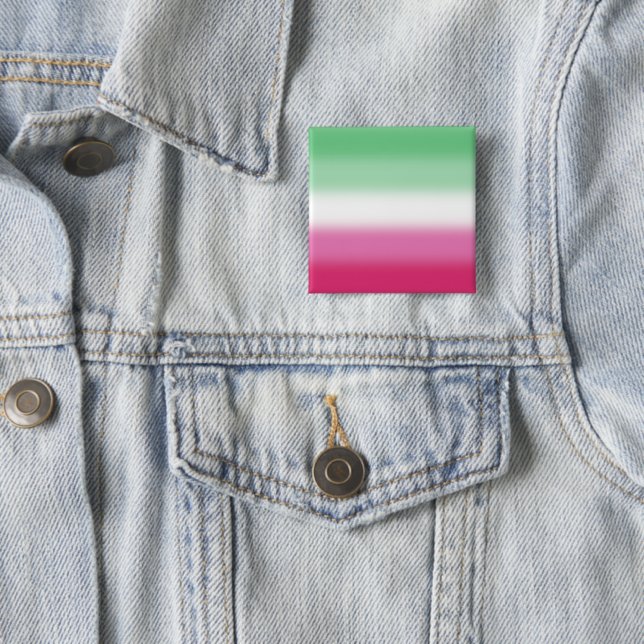 Gradient Abrosexual Pride Flag 2 Inch Square Button (In Situ)