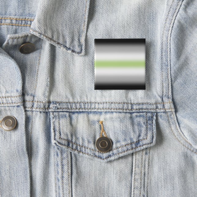 Gradient Agender Pride Flag with Custom Name 2 Inch Square Button (In Situ)