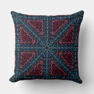 Gradient and relief in triangular kaleidoscope thr throw pillow