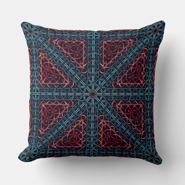 Gradient and relief in triangular kaleidoscope thr throw pillow (Front)