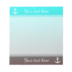 Gradient aqua red   white anchor notepad