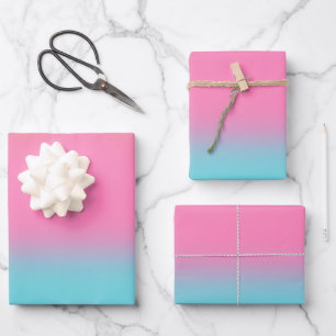 Gradient Aura Pink And Blue Wrapping Paper Sheet