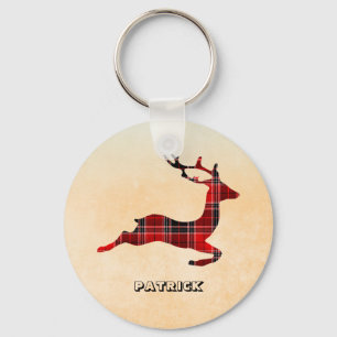 Gradient Background And Deer Keychain