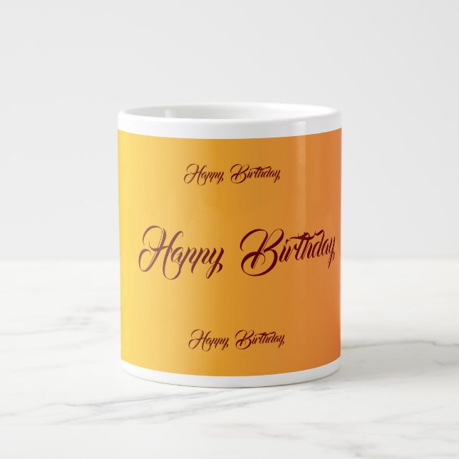Gradient Birthday Celebration Large Coffee Mug (Front)