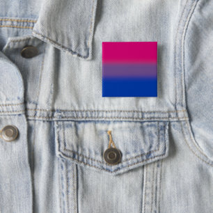 Gradient Bisexual Pride Flag – Colourful Bi Flag 2 Inch Square Button