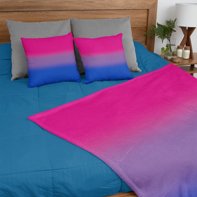 Gradient Bisexual Pride Flag – Colourful Bi Flag Fleece Blanket (Creator Uploaded)