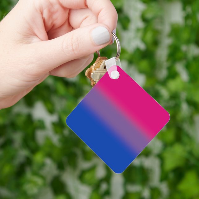 Gradient Bisexual Pride Flag – Colourful Bi Flag Keychain (Hand)