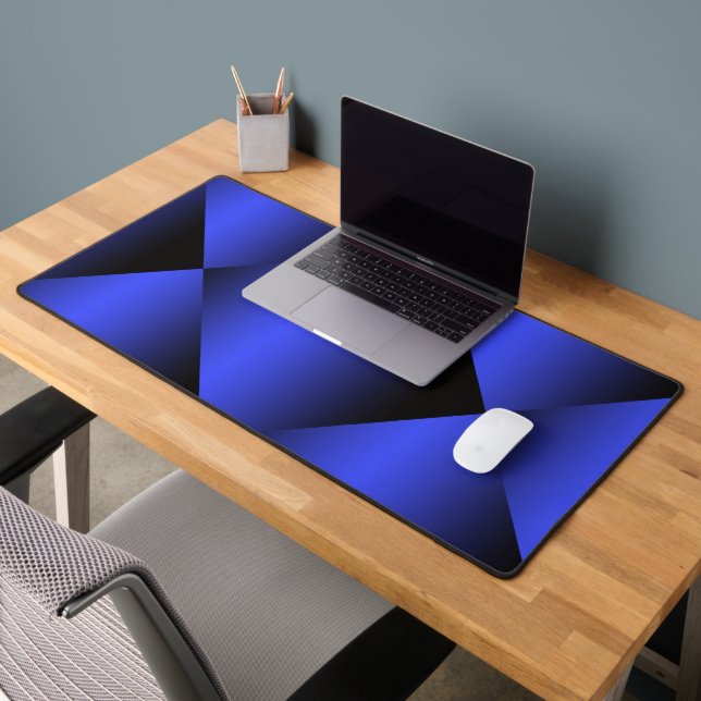 Gradient Black and Bright Blue Design Desk Mat (Office 2)