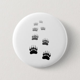 Gradient Black Bear Paw Print 2 Inch Round Button