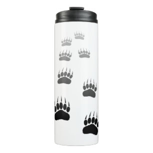 Gradient Black Bear Paw Print Thermal Tumbler