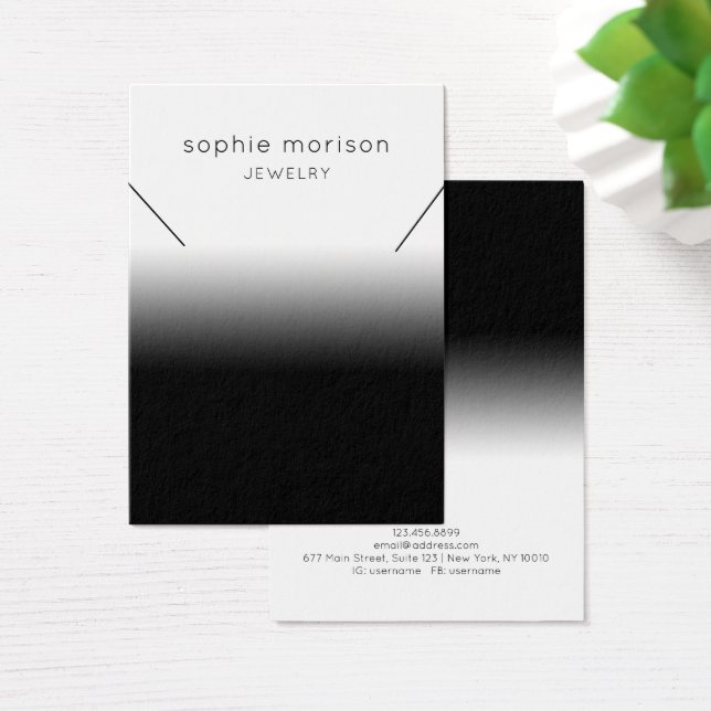 Gradient Black n White Necklace Display Card (Desk)