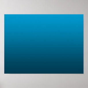 Gradient Blue - deep to light Mood Background Poster