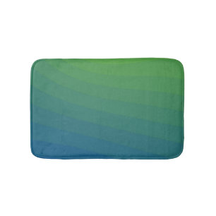 Gradient Blue Green Teal Striped Bath Mat