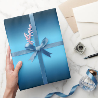 Gradient blue ombre wrapping paper