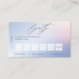 Gradient Blue & Pink Business Loyalty Card