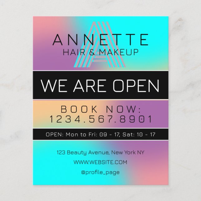 Gradient blue purple and black Flyer (Front)