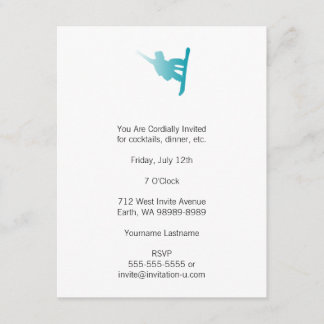 gradient blue snowboarder invitation