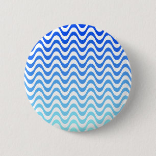 Gradient Blue Waves 2 Inch Round Button