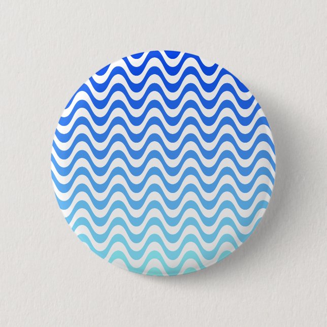 Gradient Blue Waves 2 Inch Round Button (Front)