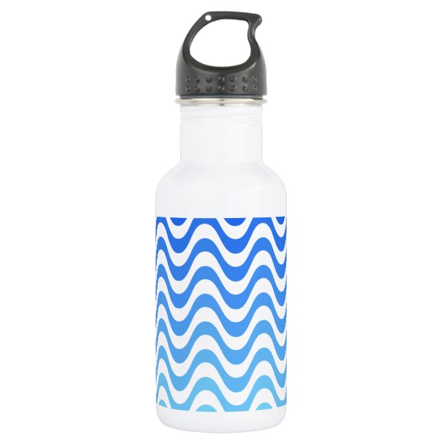 Gradient Blue Waves 532 Ml Water Bottle (Front)