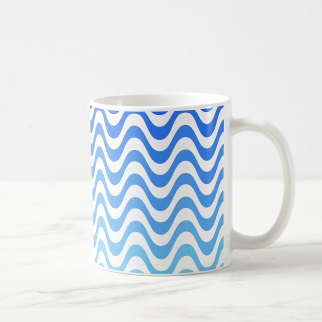 Gradient Blue Waves Coffee Mug (Right)
