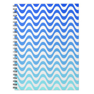 Gradient Blue Waves Notebook