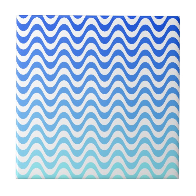 Gradient Blue Waves Tile (Front)
