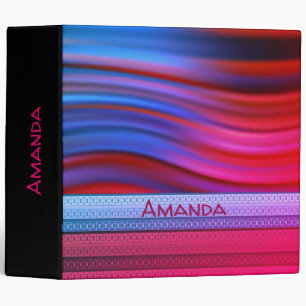 Gradient bright colours blue purple red wave elega binder