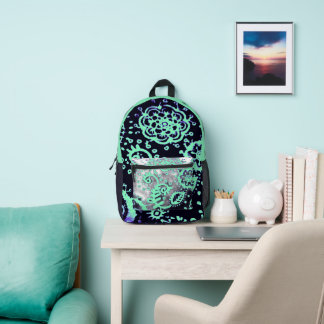 Gradient Bright Seafoam Purple Black Backpack