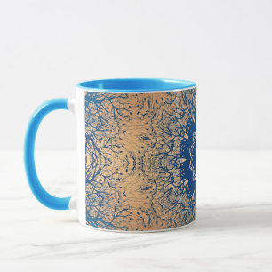 Gradient brown bronze silk arabic ornamental decor mug