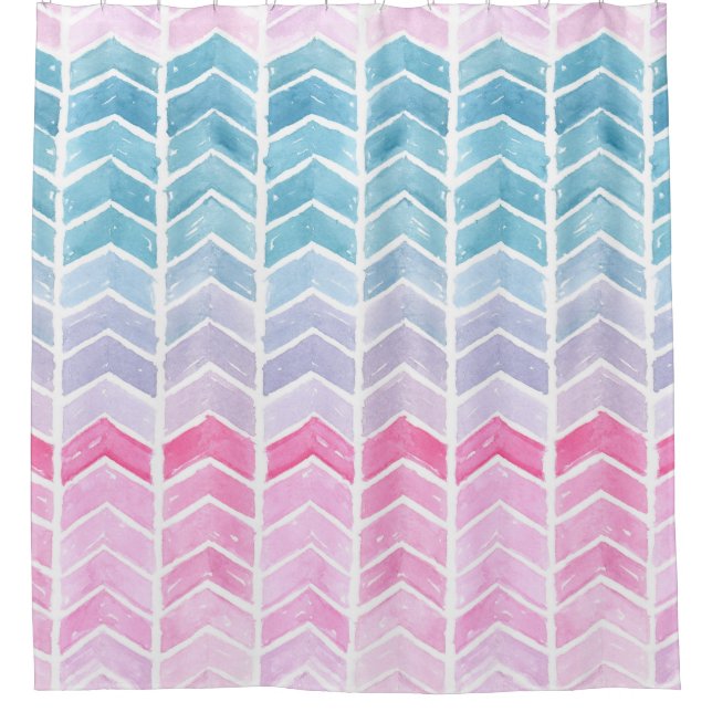 Gradient Chevron: Watercolor Herringbone Pattern. (Front)