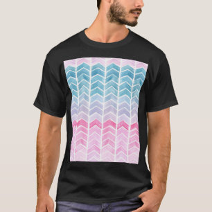 Gradient Chevron: Watercolor Herringbone Pattern. T-Shirt