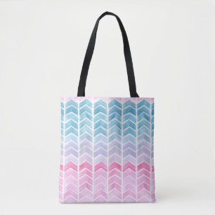 Gradient Chevron: Watercolor Herringbone Pattern. Tote Bag