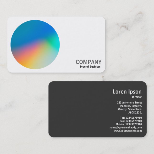 Gradient Circle v3 01  Business Card (Front/Back)