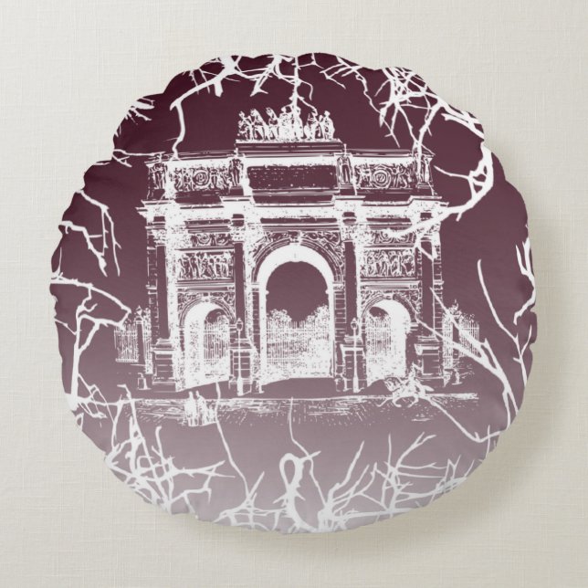 gradient color with triumph arc round pillow (Front)