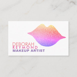 gradient colours lips beauty makeup white business card