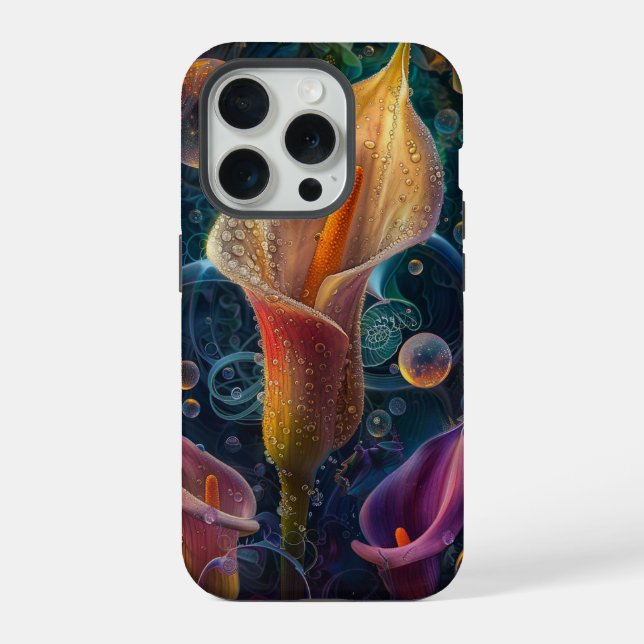 Gradient Colours of Calla Flowers iPhone Case (Back)
