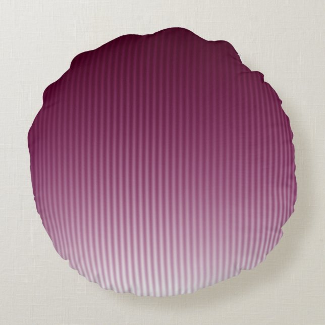 Gradient Cool Stylish Trendy Red Stripe Pattern Round Pillow (Back)