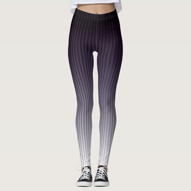 Gradient Cool Stylish Trendy Stripe Pattern Leggings (Front)