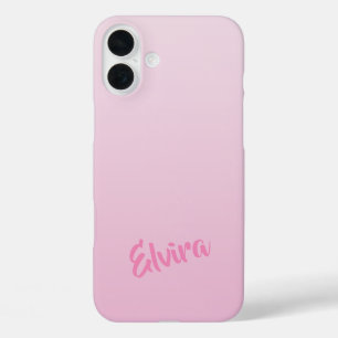 Gradient Coral Pink with Custom Name iPhone 16 Plus Case