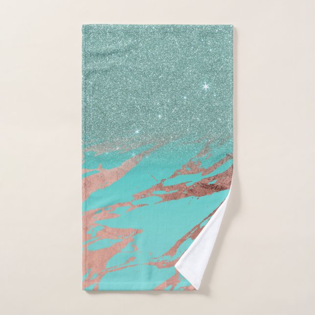 Gradient de marbre turquoise de parties (Serviette à main)