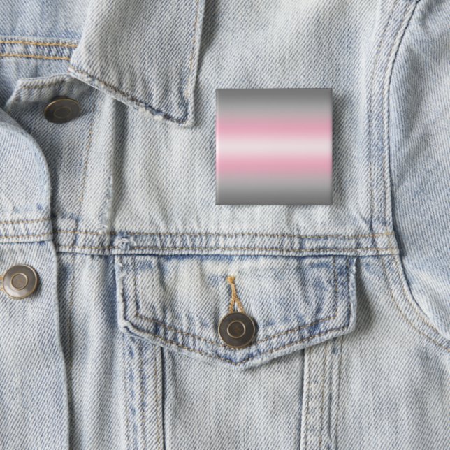 Gradient Demigirl Pride Flag – Demigirl Flag 2 Inch Square Button (In Situ)