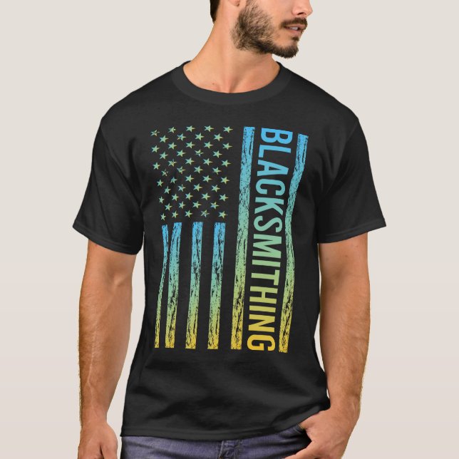 Gradient Flag 01 Blacksmithing Blacksmith T-Shirt (Front)