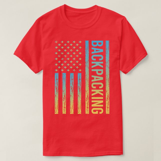 Gradient Flag 02 Backpacking Backpack Backpacker T-Shirt (Design Front)
