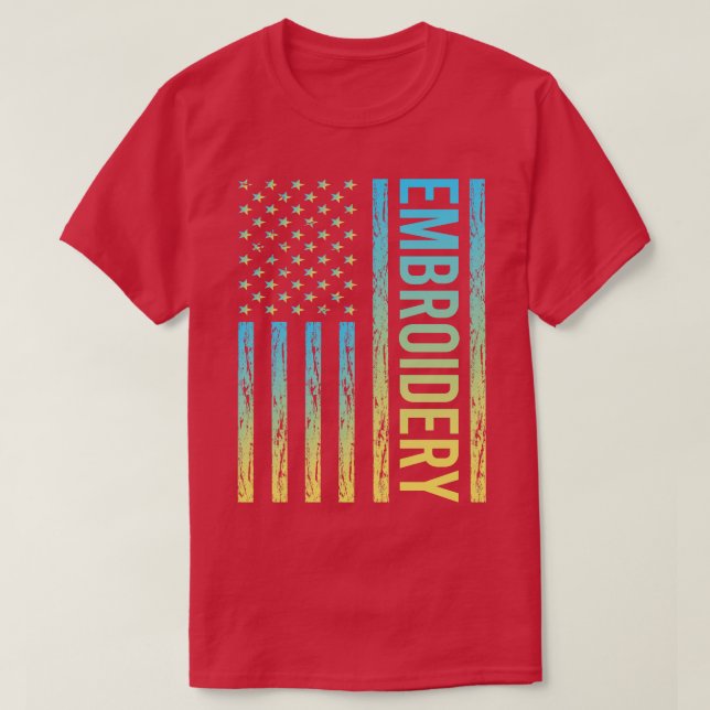 Gradient Flag 02  Embroidering Embroider T-Shirt (Design Front)